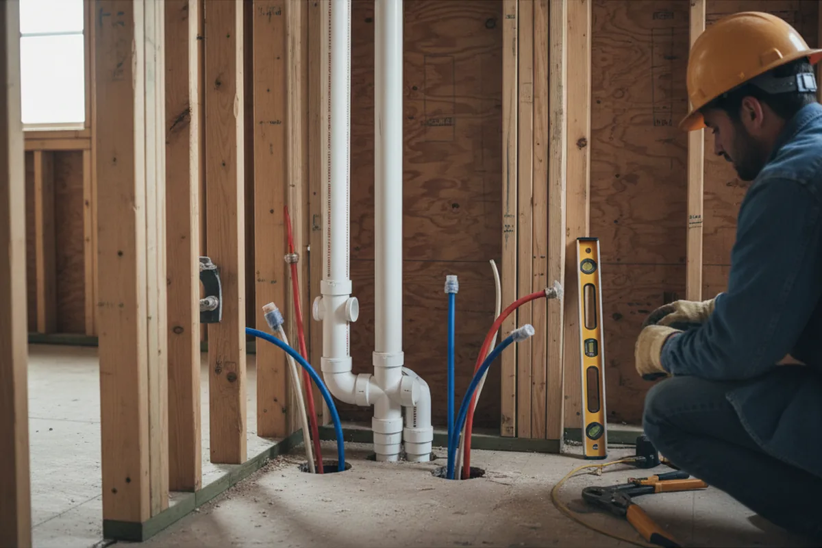Drain and supply rough-in during Garbage Disposal Repair in Webster