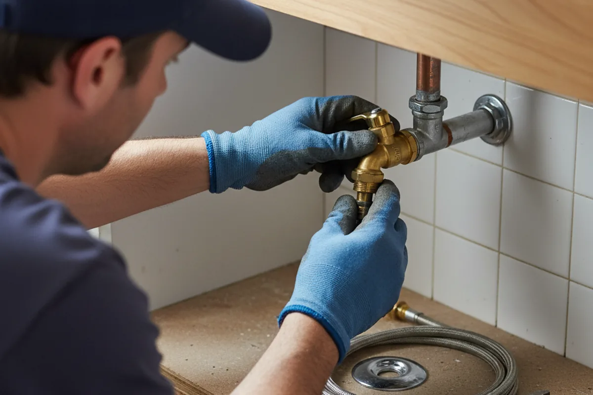 Shutoff valve and fitting work during Burst Pipe Repair in Webster